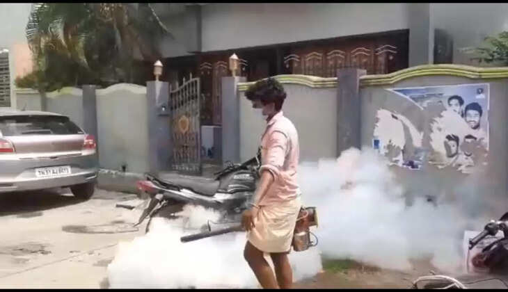 கொசு ஒழிப்பின் போது கொசு மருந்து இயந்திரம் தீப்பற்றி வெடித்தது &ndash; நாகை பரபரப்பு