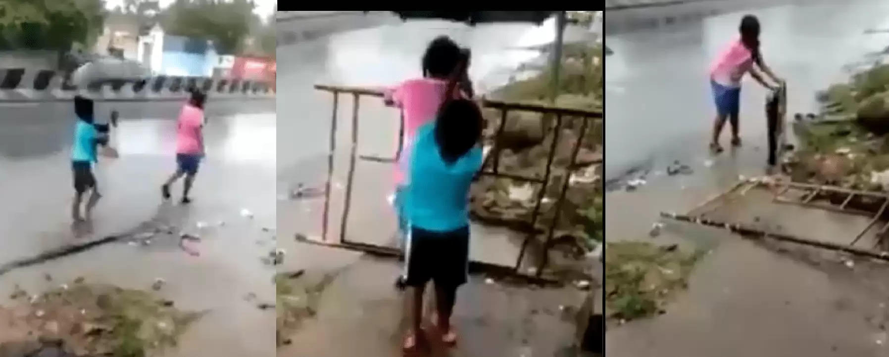 பெரிய விபத்தைத் தடுக்க சிறுமி செய்த செயல் –  வைரலாகும் வீடியோ! #ViralVideo