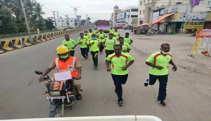 கொரோனா விழிப்புணர்வு மாரத்தான் &ndash; கமாண்டோ வீரர்கள் பங்கேற்பு!
