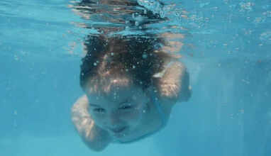 female swimming pool bath