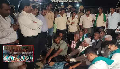 தமிழகத்துக்கு தண்ணீர் திறக்க எதிர்ப்பு.. கர்நாடக விவசாயிகள் விடிய விடிய போராட்டம்.. 