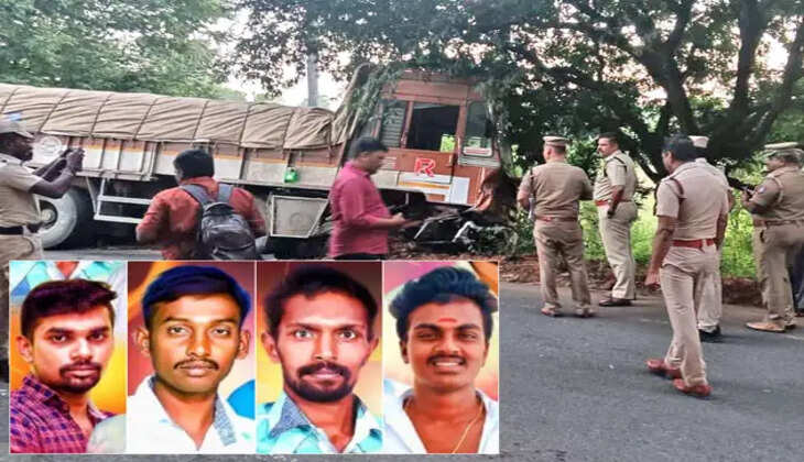 காரும், லாரியும் நேருக்கு நேர் மோதி விபத்து- 6 பேர் பலி 