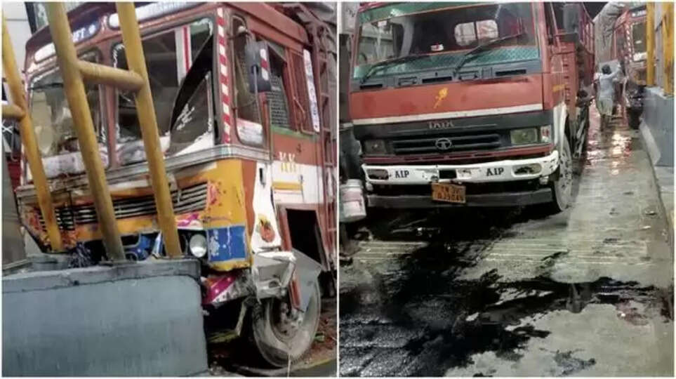 விக்கிரவாண்டி சுங்கச்சாவடியில் லாரி மோதி விபத்து- பணியாளர் பலி