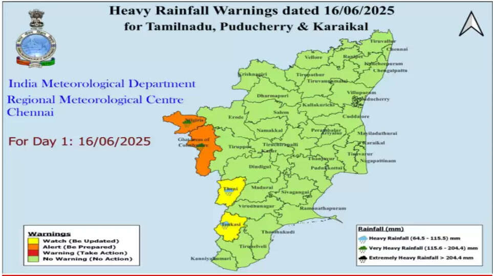 நீலகிரி , கோவை மாவட்டங்களில் இன்று  மிக கனமழைக்கு வாய்ப்பு.. 