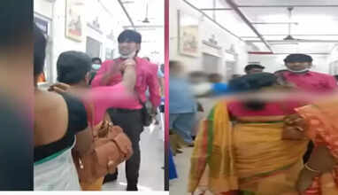  மனைவியை தாக்கிய கணவர்