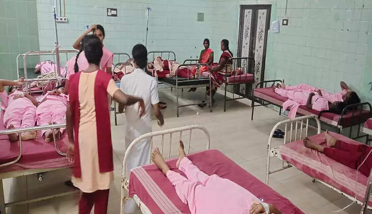 சாம்பாரில் விழுந்த பூரான்.., மயங்கிய மாணவிகள்..  நாகையில் பரபரப்பு.. 