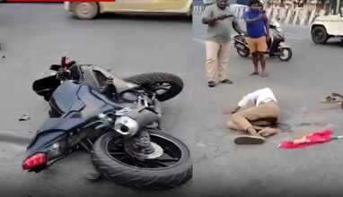 லாரி மீது பைக் மோதி  த.வெ.க. மாநாட்டுக்கு சென்ற இளைஞர் உயிரிழப்பு