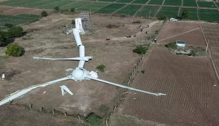 திருப்பூரில் விழுந்து நொறுங்கிய காற்றாலை இயந்திரம்..&nbsp;