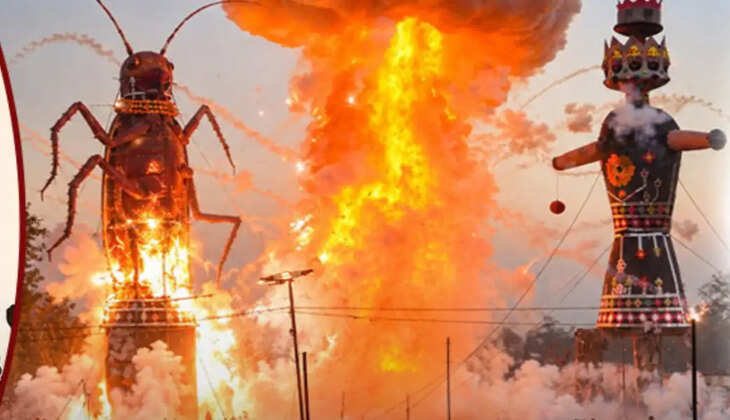 ராவணனுடன் சேர்த்து கரப்பான்பூச்சி உருவ பொம்மையை எரிக்க முடிவு