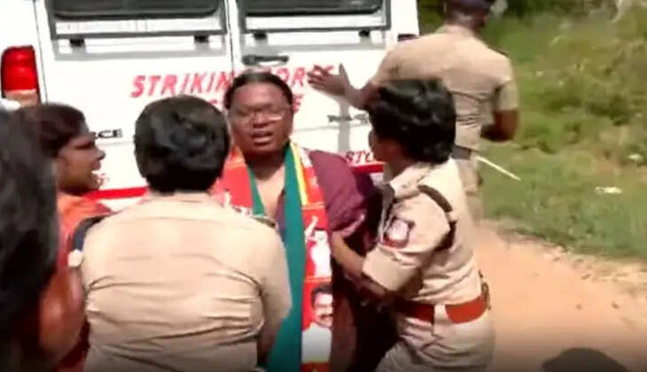 விஜய்க்கு இடையூறு- தாராபுரத்தில் நாதக வேட்பாளர் குண்டுக்கட்டாக கைது