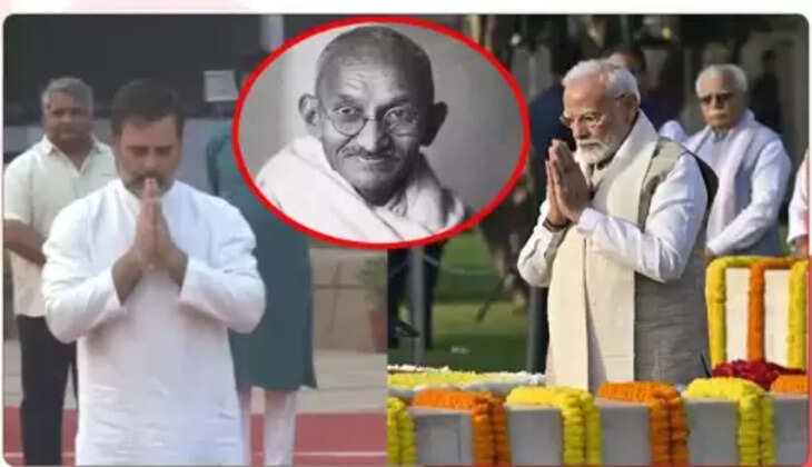 &nbsp;காந்தி ஜெயந்தி:&nbsp; பிரதமர் மோடி, ராகுல் காந்தி மரியாதை..!