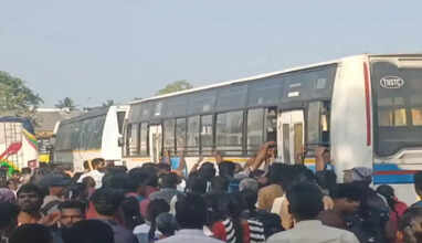 சென்னை திரும்பும் மக்கள்- போதிய பேருந்துகள் இல்லாததால் பயணிகள் சிரமம்&nbsp;