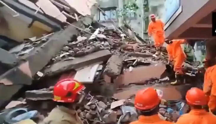 மும்பையில் 3 மாடிக் கட்டிடம் இடிந்து விழுந்தது.. 2 பேர் காயம்