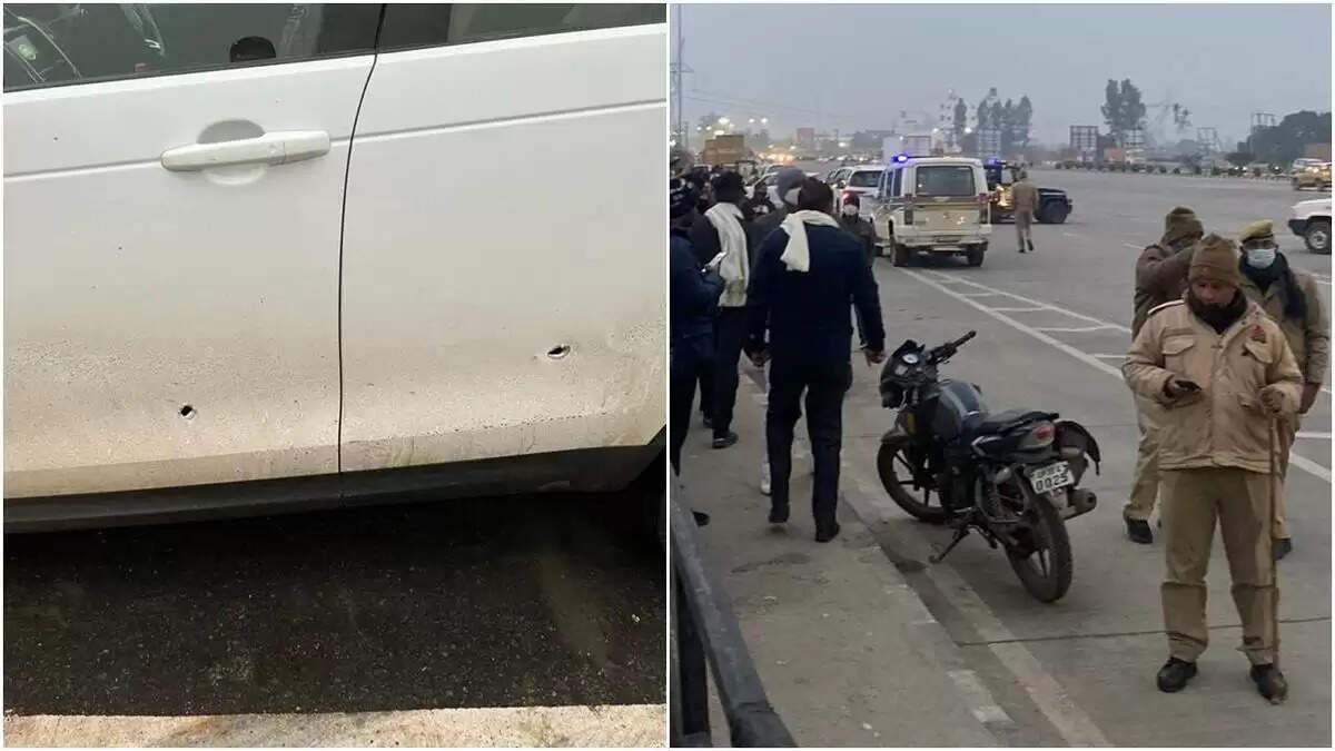 தோட்டாக்கள் பாய்ந்த ஓவைசி கார்