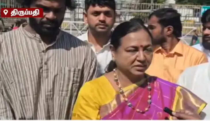 தேர்தல் வெற்றிக்காகயில் திருப்பதியில் பிரேமலதா சாமி தரிசனம்