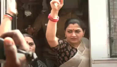 தடையை மீறி ஆர்ப்பாட்டம் - குஷ்பு உள்ளிட்ட பாஜகவினர் கைது