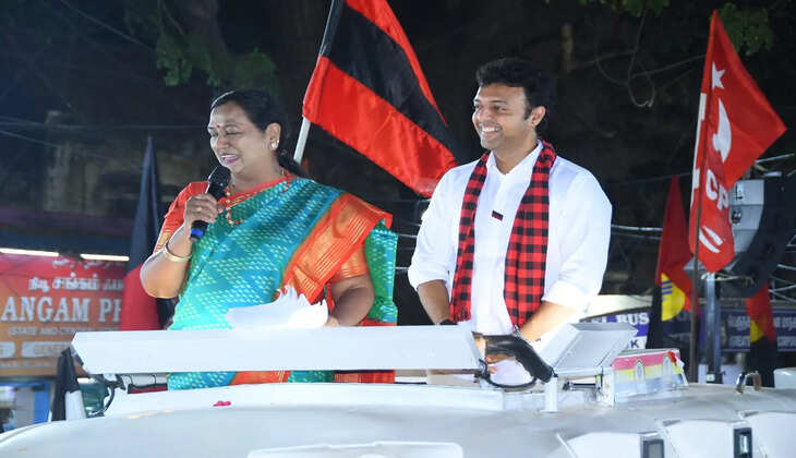 திமுக வேட்பாளருக்காக பிரச்சாரம் செய்த பிரேமலதா