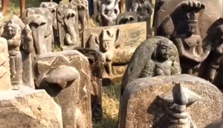 கூவம் ஆற்றில் எடுக்க எடுக்க கிடைத்த முருகர், ஐயப்பன், அம்மன் சிலைகள்- அதிர்ச்சியில் உறைந்த கிராமம்