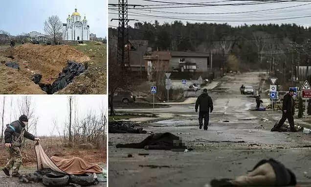 ரஷ்யா - உக்ரைன் போர் : சாலைகள், குப்பைத் தொட்டிகளில் மனித உடல்கள்.. ஒரே இடத்தில் 280  உடல்கள் கண்டெடுப்பு..