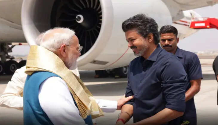 பிரதமர் மோடியை வரவேற்ற முதல்வர் விஜய்!&nbsp;ச்