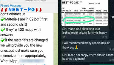 நீட் வினாத்தாள் ரூ.70,000க்கு விற்பனை! டெலிகிராமில் அதிர்ச்சி