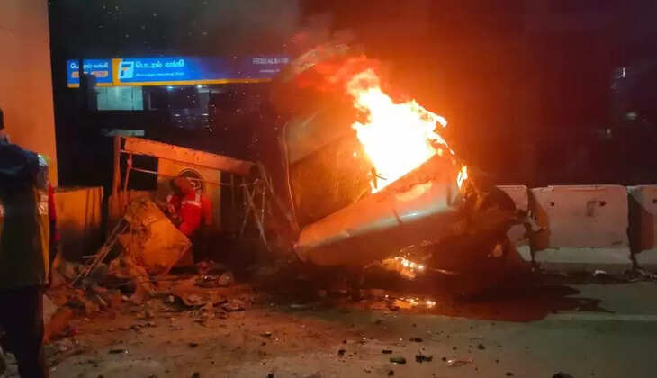 பிளஸ் 2 மாணவன் ஓட்டிச் சென்ற கார் மோதி சாலைப் பணியில் ஈடுபட்டிருந்தவர் உயிரிழப்பு