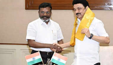 #Breaking: சர்ச்சைகளுக்கு இடையே  முதலமைச்சர் மு.க.ஸ்டாலினுடன்  திருமாவளவன் சந்திப்பு..  