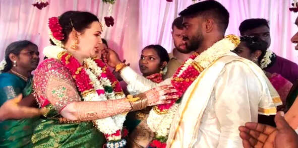 காரைக்குடி இளைஞரை காதலித்து கரம்பிடித்த பிரான்ஸ் நாட்டு பெண்.. 