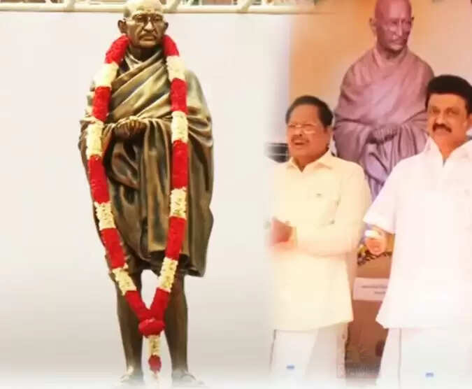 மகாத்மா காந்தி உருவச்சிலையை திறந்து வைத்தார் முதலமைச்சர்