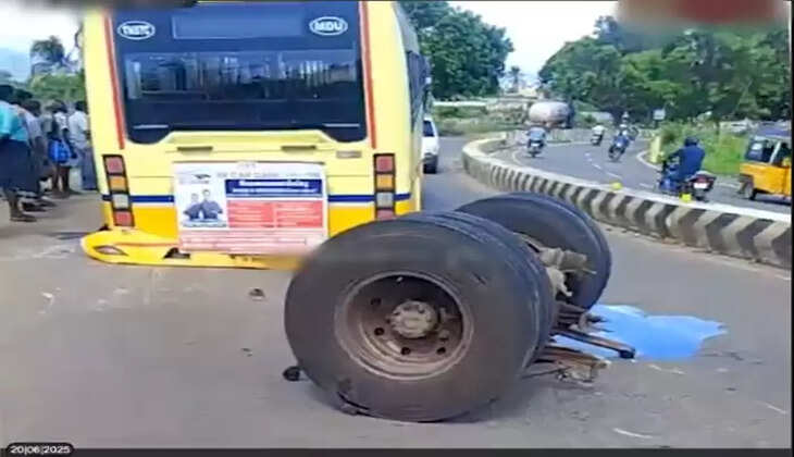 தனியாக ஓடிய அரசு பேருந்து சக்கரங்கள்