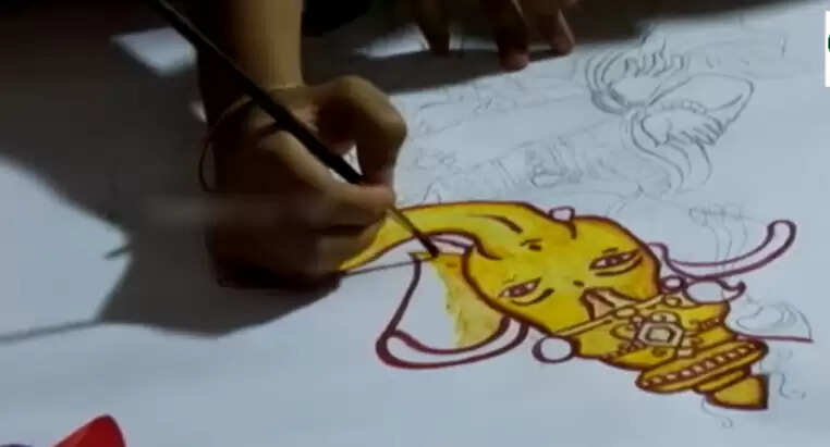 மாணவி ஸ்ரீநிதி வரைந்த ஓவியம்