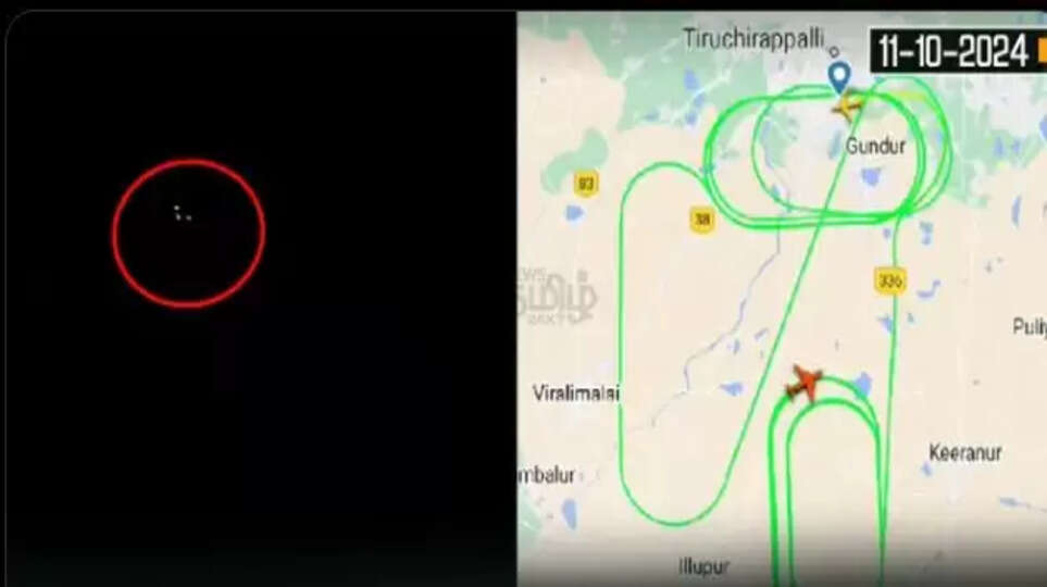 புதுக்கோட்டை அன்னவாசல், சுற்றுவட்டாரப் வான் பகுதியில் தென்பட்ட விமானம், அப்பகுதியில் வட்டமடித்துவருகிறது.