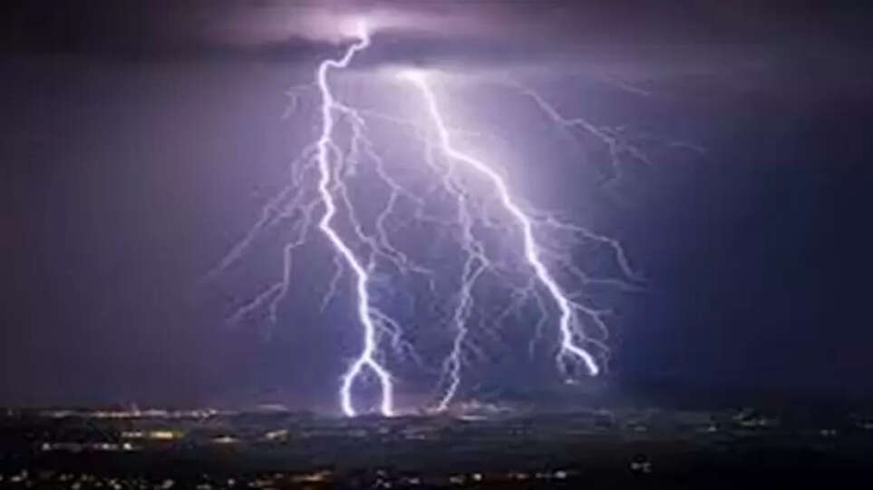 lightning striking