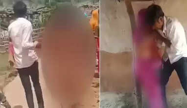 மனைவியை நிர்வாணப்படுத்தி ஊர்வலமாக இழுத்துச் சென்ற கணவர்