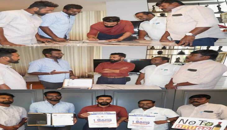  'போதையற்ற தமிழ்நாடு' : ஒரு கோடி கையெழுத்து இயக்கத்தில் கையெழுத்திட்டார் நடிகர் சூர்யா!