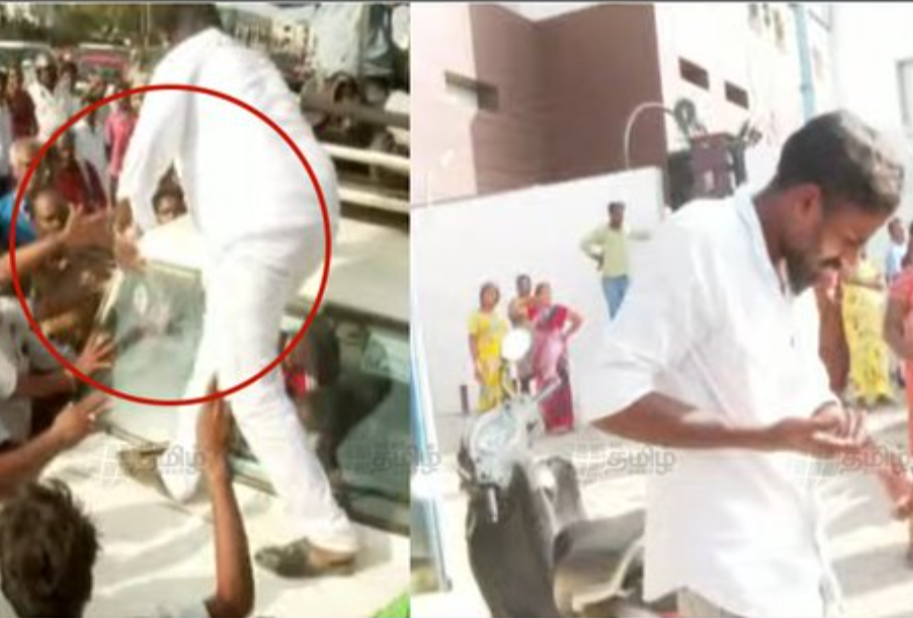 செய்தியாளரை சட்டையை பிடித்து இழுத்து, அடிக்கப் பாய்ந்த தவெகவினரால் பரபரப்பு