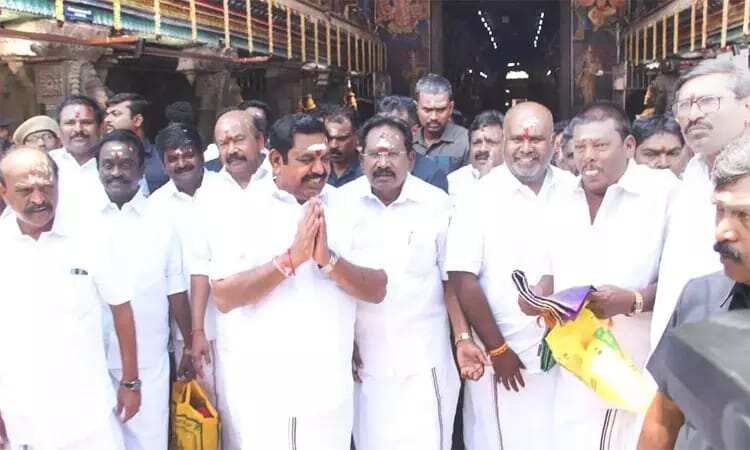 மதுரை மீனாட்சி அம்மன் கோவிலில் எடப்பாடி பழனிசாமி சாமி தரிசனம்