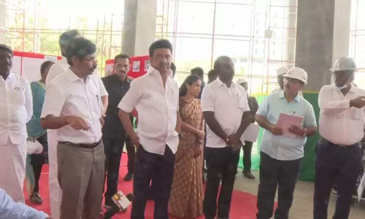 கிங்ஸ் பன்னோக்கு மருத்துவமனை கட்டுமான பணிகள் - முதலமைச்சர் திடீர் ஆய்வு