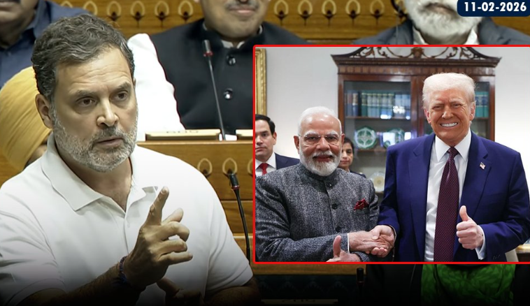 “டிரம்ப் கழுத்தை நெரிப்பதால் நாட்டையே அமெரிக்காவிற்கு விற்றுவிட்டார் மோடி”- ராகுல்காந்தி