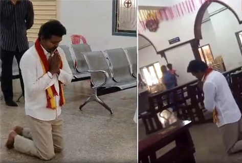 #BREAKING தேவாலயத்தில் முழங்காலிட்டு நடந்து பிரார்த்தனை செய்த விஜய்