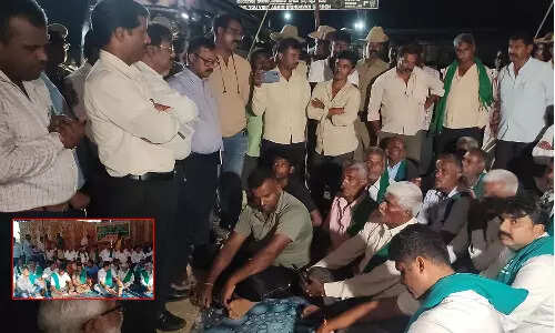 தமிழகத்துக்கு தண்ணீர் திறக்க எதிர்ப்பு.. கர்நாடக விவசாயிகள் விடிய விடிய போராட்டம்..