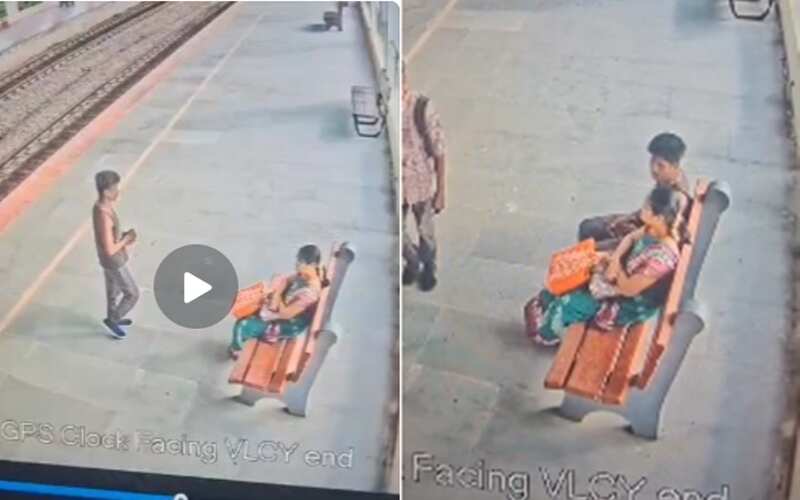 பெருங்குடி ரயில் நிலையத்தில் செயின் பறிப்பு..!! பதைக்க வைக்கும் சிசிடிவி காட்சிகள் வெளியீடு..