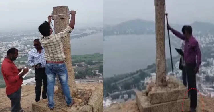 தீபத்தூணில் காலணி அணிந்து ஆய்வு செய்த தொல்லியல் துறை: இந்து மக்கள் கட்சி கண்டனம்!