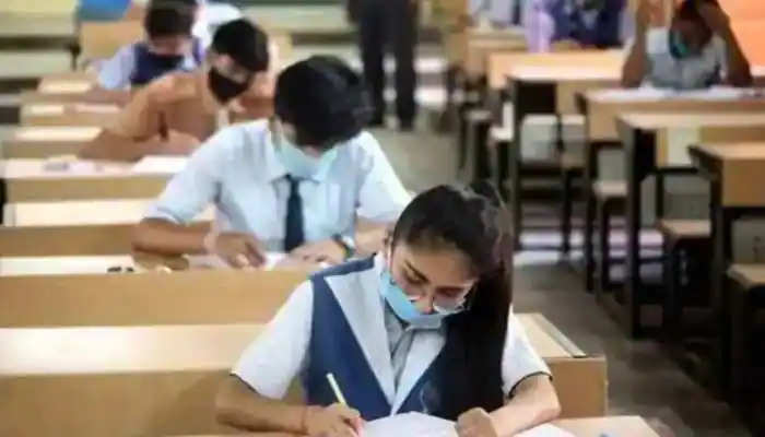student exam with mask