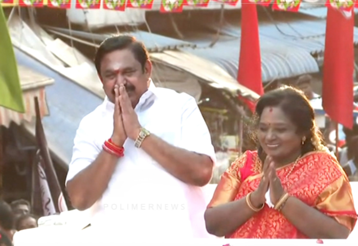 “திமுகவை நம்பினால் நடுரோட்டில்தான் நிற்க வேண்டும்”- தமிழிசைக்கு வாக்கு கேட்டு இபிஎஸ் பிரச்சாரம்