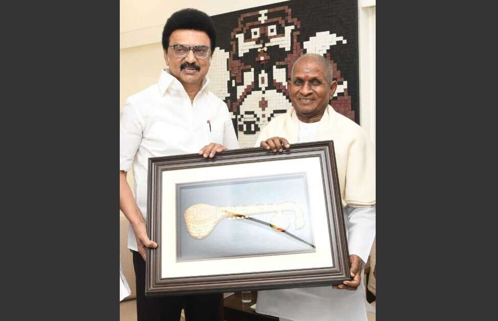 இளையராஜாவை சந்தித்து வாழ்த்து தெரிவித்த மு.க.ஸ்டாலின்