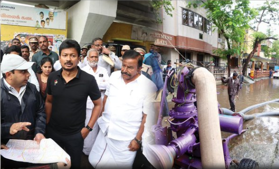 சென்னையில் கனமழை- துணை முதல்வர் உதயநிதி ஸ்டாலின் நேரில் ஆய்வு