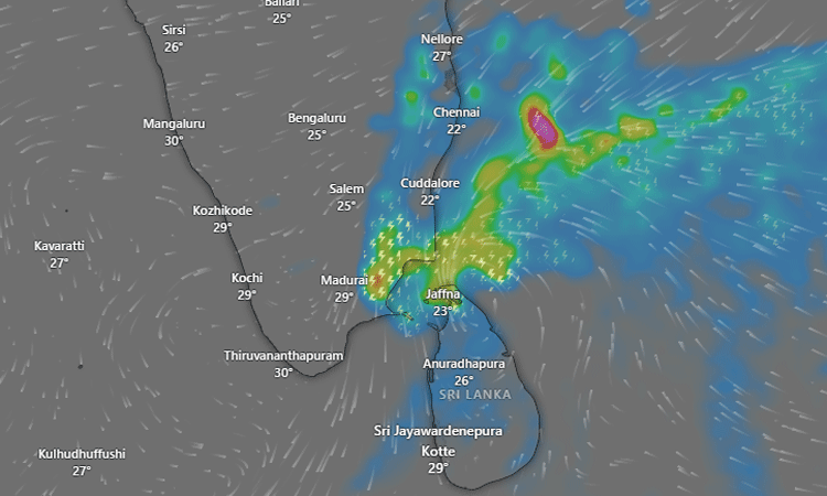 டெல்டா மாவட்டங்களுக்கு 'மிக கனமழை' எச்சரிக்கை! சென்னைக்கு 490 கி.மீ தொலைவில் காற்றழுத்தத் தாழ்வு மண்டலம்!