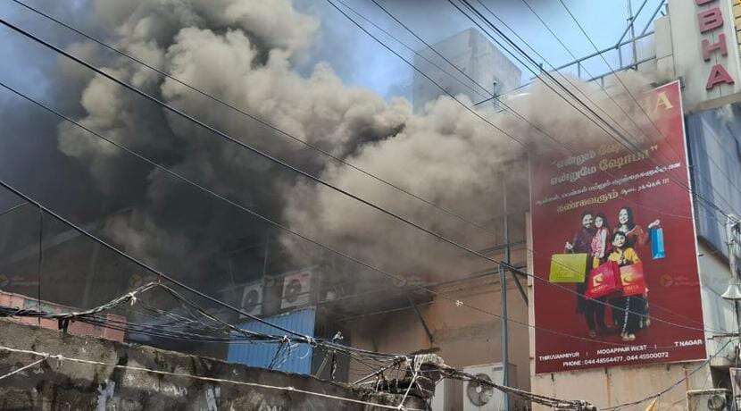 சென்னை தி.நகரில் உள்ள துணிக்கடையில் பயங்கர தீ விபத்து!