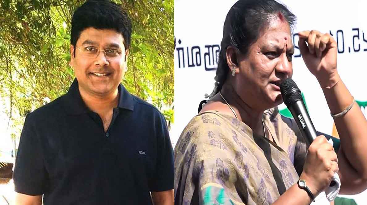 சபரீசனை கைது செய்யக்கோரி சசிகலா புஷ்பா சாலைமறியல்